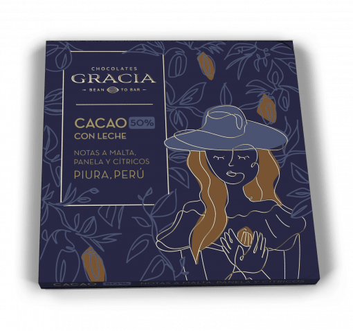Barra 50% Cacao con Leche - Chocolates Gracia